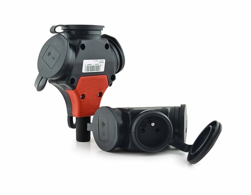 [LM 48300] Distribution block 3-gang with hinged covers / IP 44