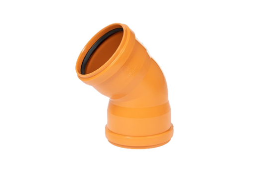 [PPB1254SN8RB] PP Tube d'égout en coin dia 125mm 45° 2xM rouge brun benor SN8