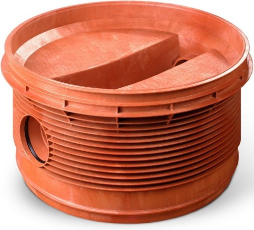 [RENO8002X400] PP pit dia 800 2x400 bottom 180° red brown renoflow