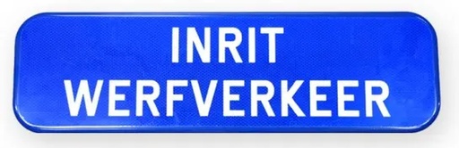 [INRIT700/200] Traffic sign "driveway yard traffic" SB250 700x200 blue