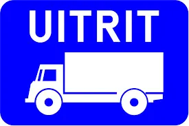 [UITRIT600/400] Verkeersbord "uitrit vrachtwagen" SB250 600/400 blauw  