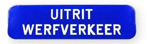 [UITRIT700/200] Traffic sign "exit yard traffic" SB250 700x200 blue