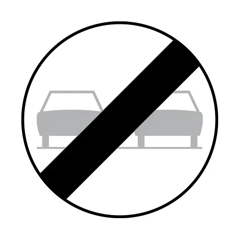 [C37] Panneau de signalisation C37 Fin de l'interdiction de dépasser pour les voitures particulières SB250 D700