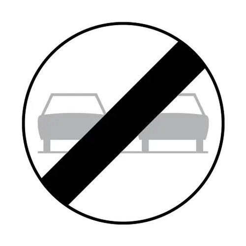 [C37] Verkeersbord C37 Einde inhaalverbod personenwagens SB250 D700 