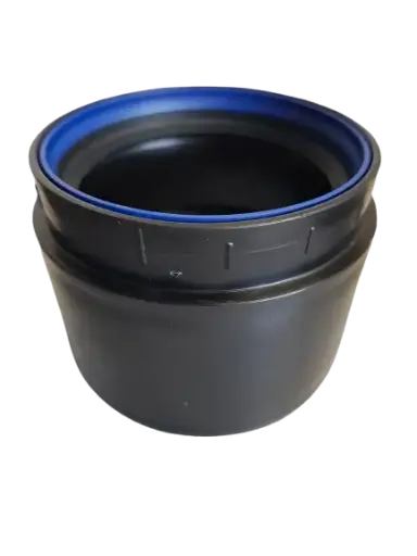 [PP11090] PP+ verloop excentrisch 110 x 90mm 1 x manchetmof zwart 
