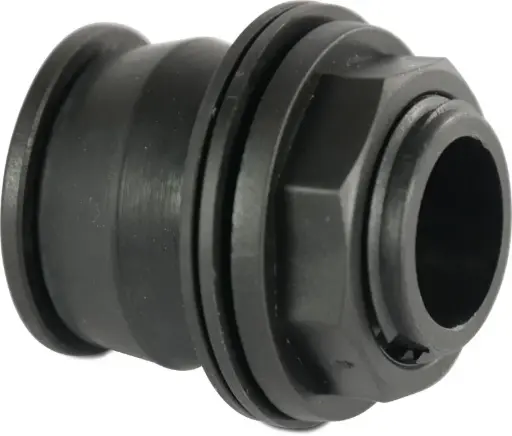 [7019310] Push-in tankdoorvoer PP 1" buitendraad 4bar zwart 