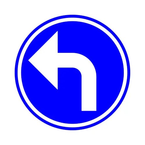[D1E-700] Traffic sign D1e Mandatory left turn SB250 dia 700 HI WZ