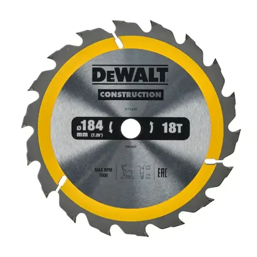[DT1938-QZ] Construction circular saw blade 184x16mm 18T