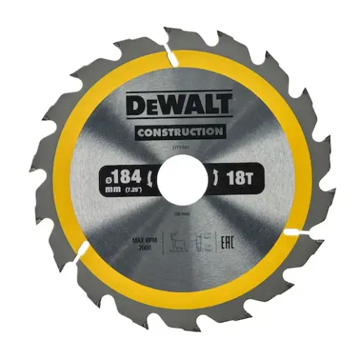 [DT1941-QZ] Construction cirkelzaagblad 184x30mm 18T 