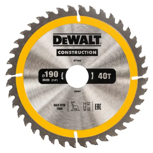 [DT1945-QZ] Lame de scie circulaire de construction 190x30mm 40T
