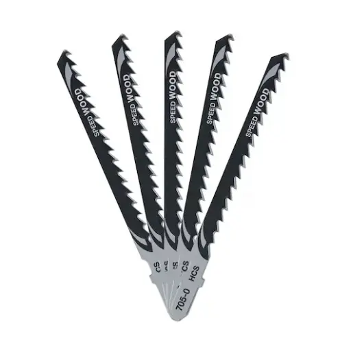 [DT2077-QZ] Lame de scie sauteuse HCS pour la coupe rapide de courbes dans le bois et l'aggloméré, < 60mm, 100x74x4mm, (T244D) (5pcs)