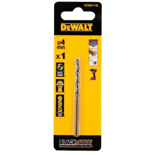 [DT20517-QZ] Black & Gold metal drill bit 4mm