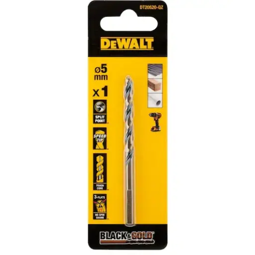 [DT20520-QZ] Black & Gold metal drill bit 5mm