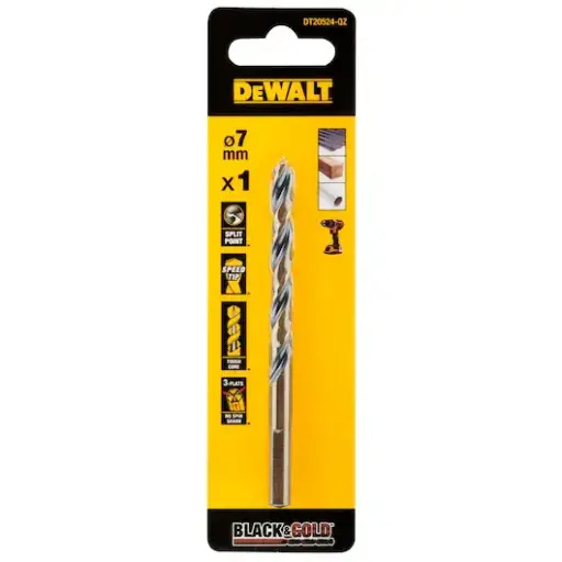 [DT20524-QZ] Black & Gold metal drill bit 7mm