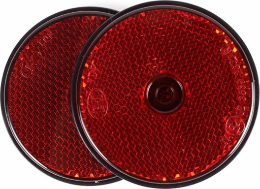 [REFL60-2] Réflecteur rond orange + trou 60mm E4 2dlg
