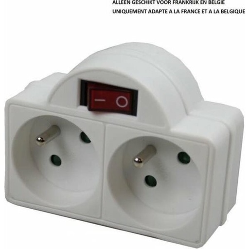 [STOP+SCHA] Socket A-pin + switch duo white