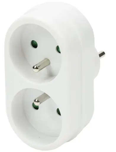 [STE+SCHADUO] Stekker a-pin duo verloop wit 