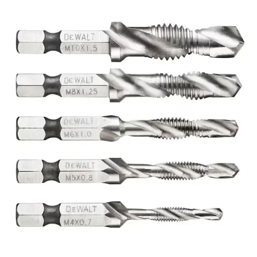 [DT50060-QZ] Tap Drill Bit Set - Metric Thread M4 M5 M6 M8 M10 1/4 connection