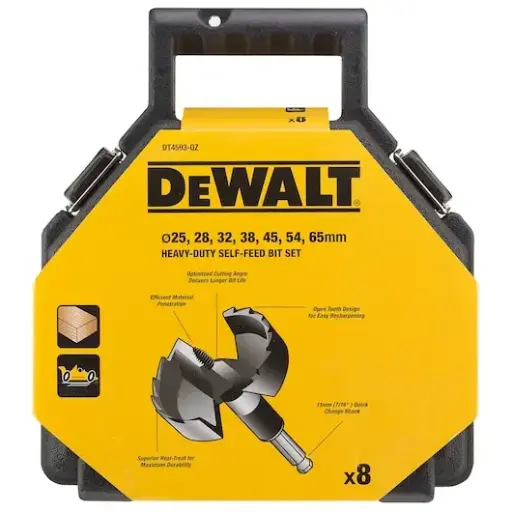 [DT4593-QZ] Set 8-piece, machine wood drill (Ø25mm-65mm + extension piece 140mm)