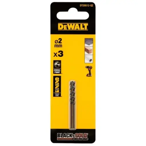 [DT20512-QZ] Black & Gold metal drill bit 2mm (3pcs)