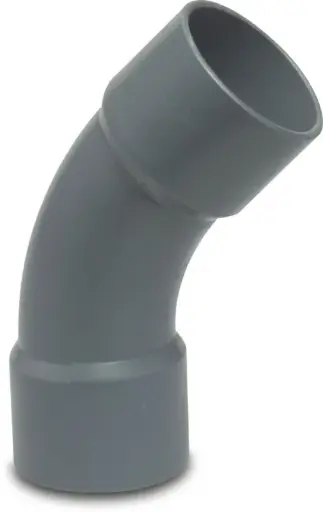 [DRLB1254] PVC druk bocht lang dia 125 45° PN10