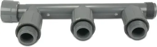 [VERDT3] Manifold PVC 1" swivel female thread x male thread 10.5bar type 3