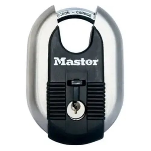 [M187EURD] Combination padlock Black disc-shaped 4 key 60mm - 24mm shackle