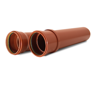 [PP110SN83RB] PP buis riolering dia 110mm Gemoft roodbruin benor SN8 l=3m