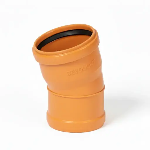 [PPB1601SN8RB] PP Bocht riolering dia 160mm 15° 2xM roodbruin benor SN8