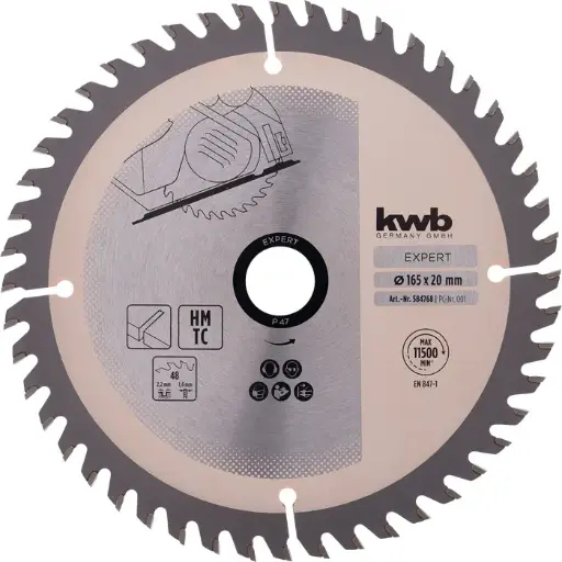 [KWB584768] KWB Dun zagend cirkelzaagblad, met hardmetaal versterkt, ø 165 x 20 mm 47P 