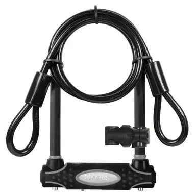 [8274EURDPRO] U-shape U-lock Black 210mm x 110mm 16mm thick + cable 1.2m