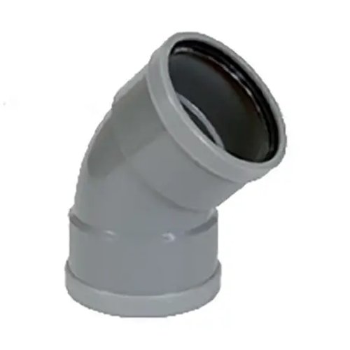 [PPB1104SN8G] PP Bocht riolering dia 110mm 45° 2xM grijs benor SN8