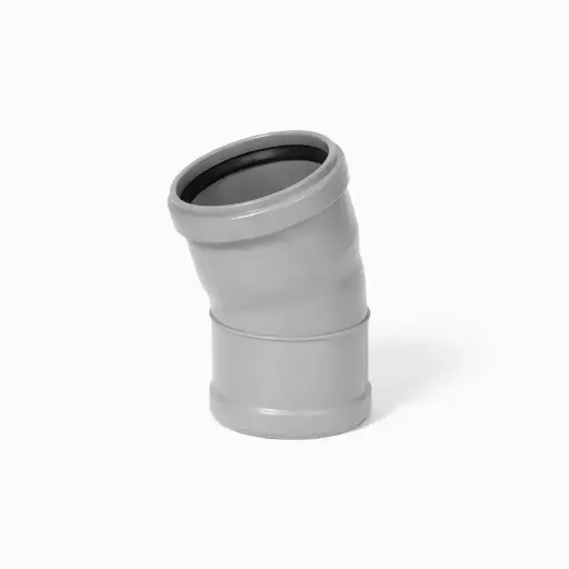 [PPB1601SN8G] PP Bocht riolering dia 160mm 15° 2xM grijs benor SN8