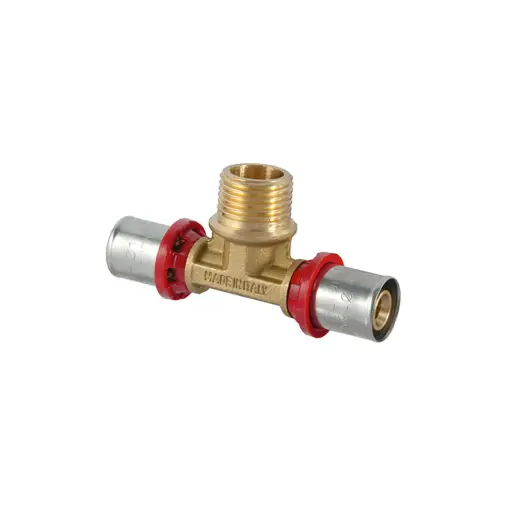 [TDS2521612] Pers T-stuk 16x1/2M16 