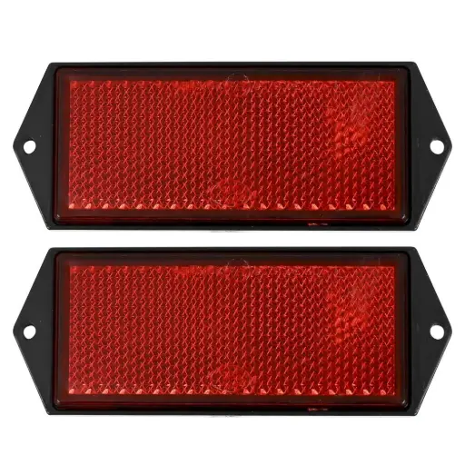 [REFLECTORRECHTHOEKROOD] Reflector rectangle red 100 x 45 mm 2 pcs E4