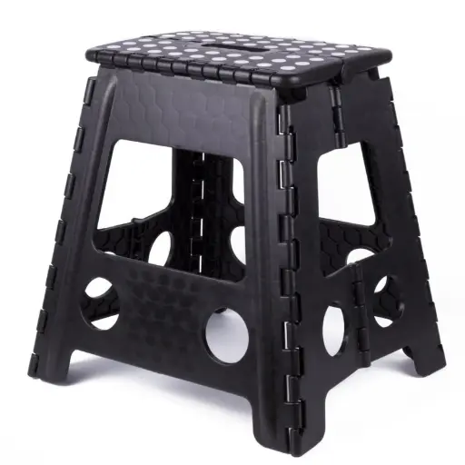 [KRUKOPVOUWBAAR120KG] Tabouret pliable noir blanc grand 120 kg