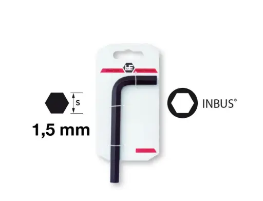 [HF 200-015-81] INBUS-Stiftsleutel 1,5 mm- op kaart 