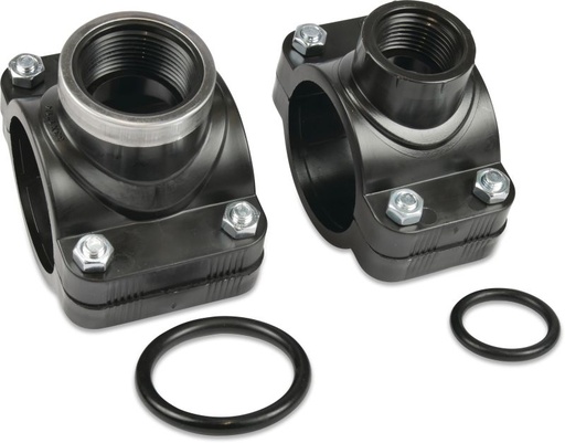 [AZ63-54] Aanboorzadel PP 63 mm x 5/4" klem bi.dr PN16 