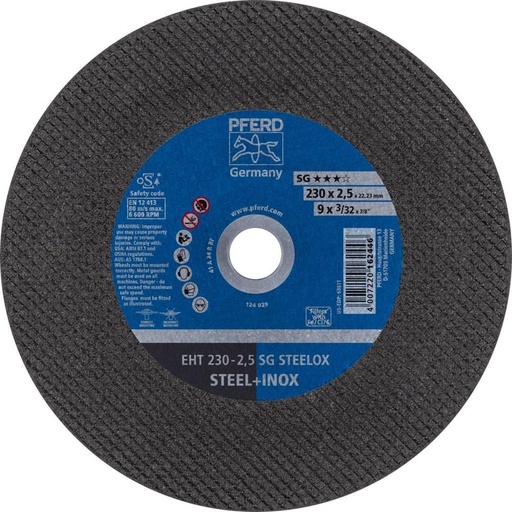 [250INOX] Cutting disc dia 230-2.5 SG STEELOX
