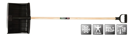 [347000D] Snow shovel 400mm D-handle 1.4m